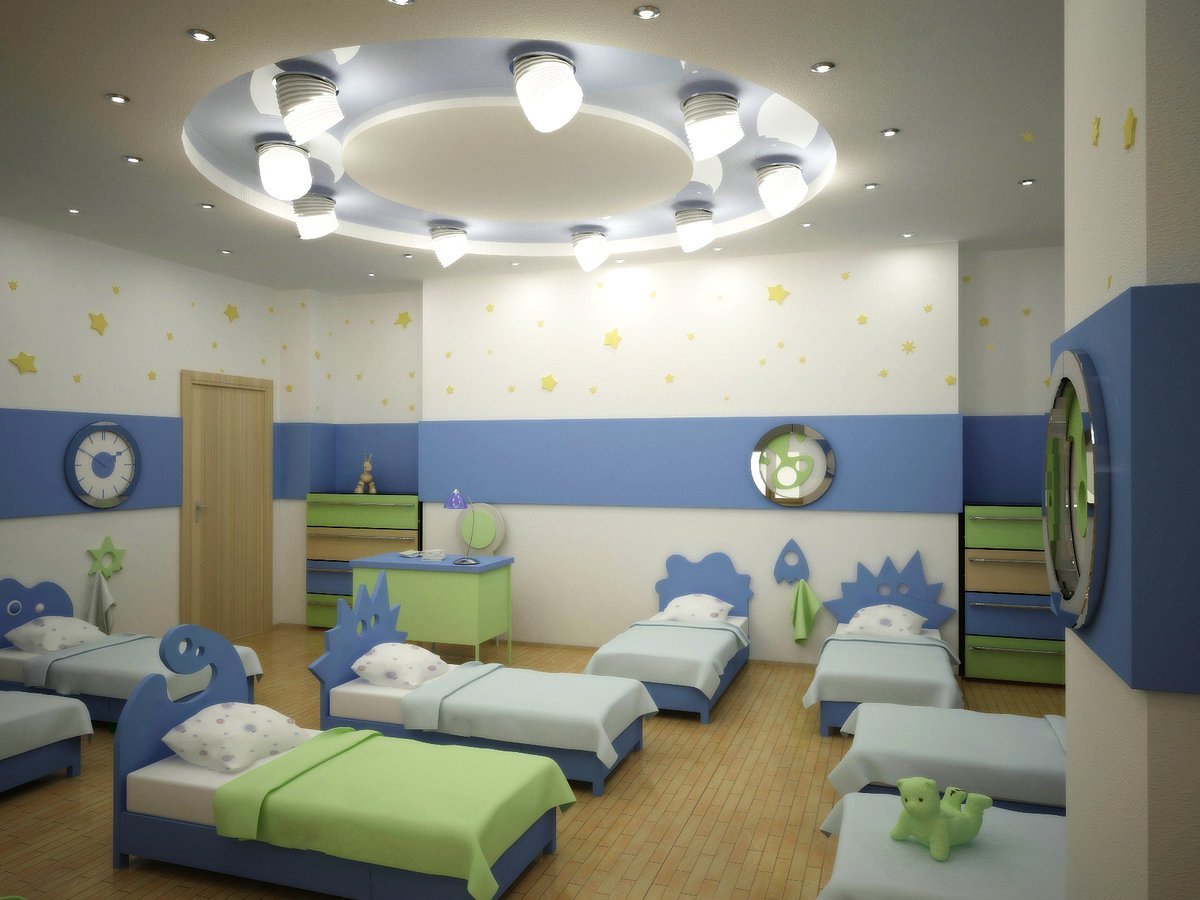 Детский садик спальня