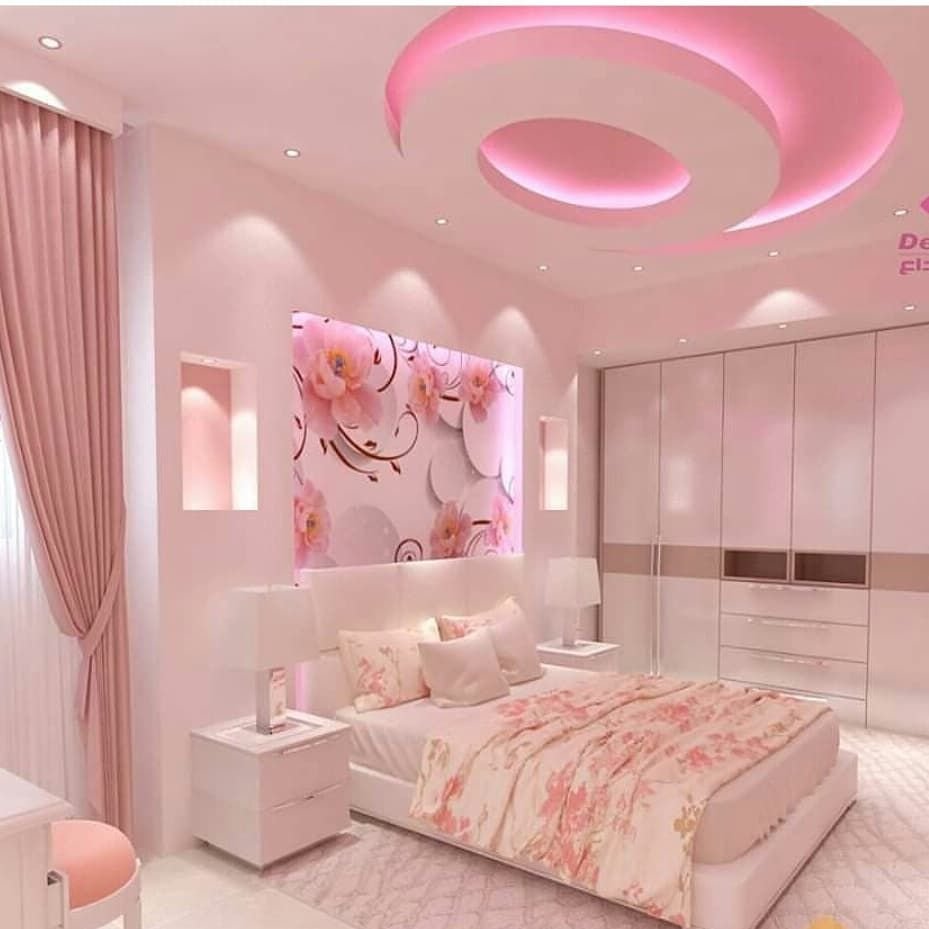 Спальная комната розовая