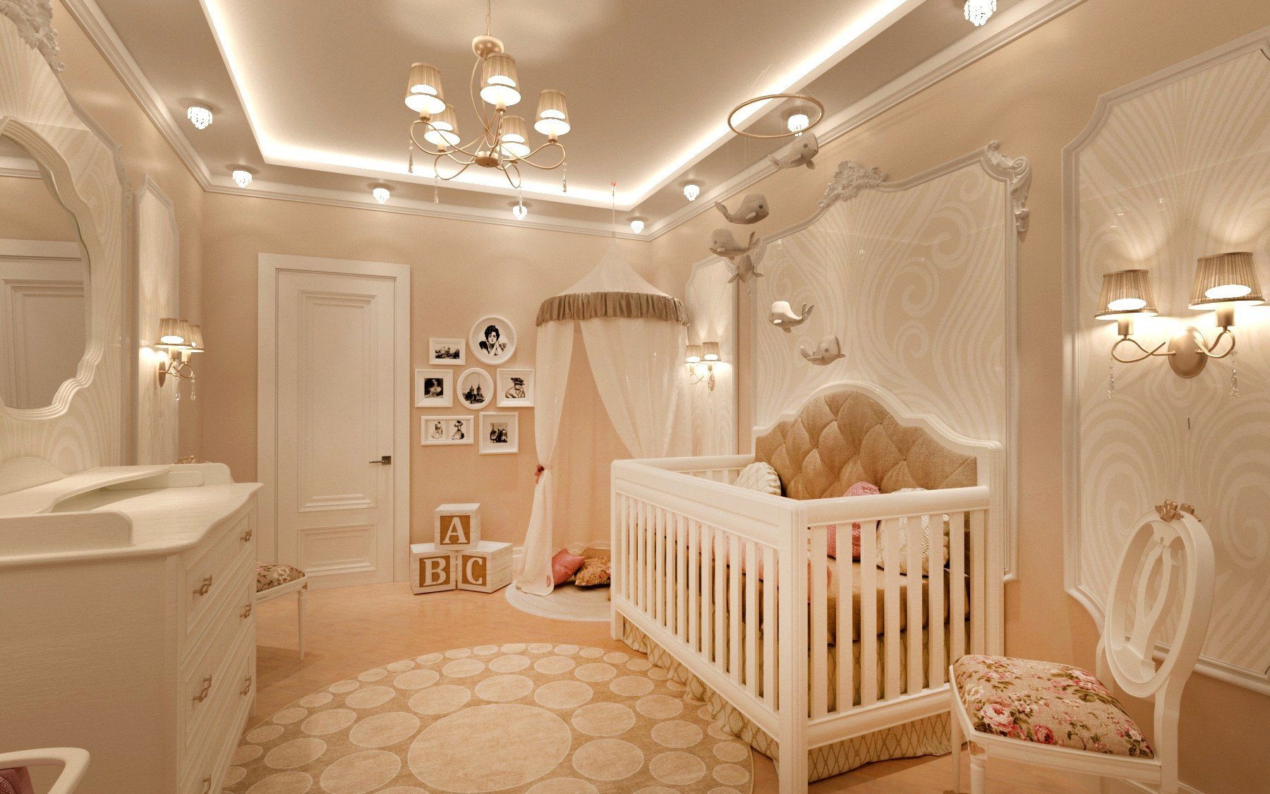 Дизайн детской комнаты для новорожденного - 71 фото