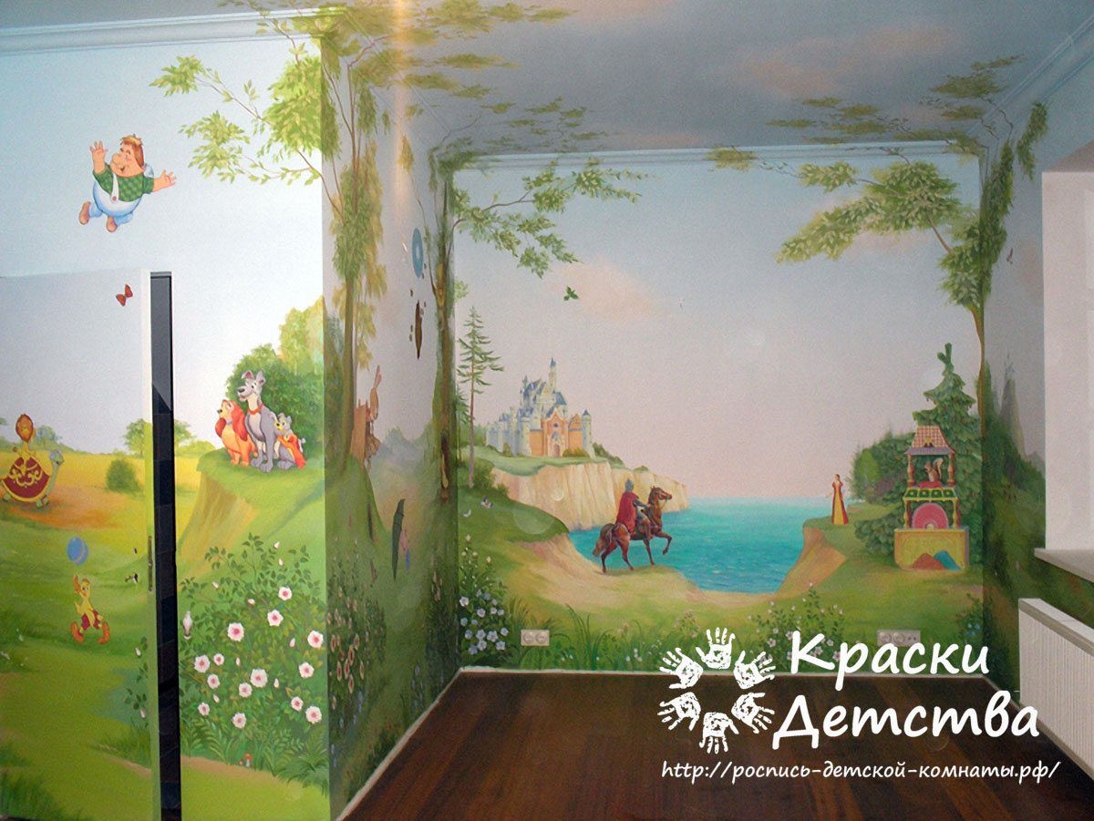 Детская комната роспись стен сказки