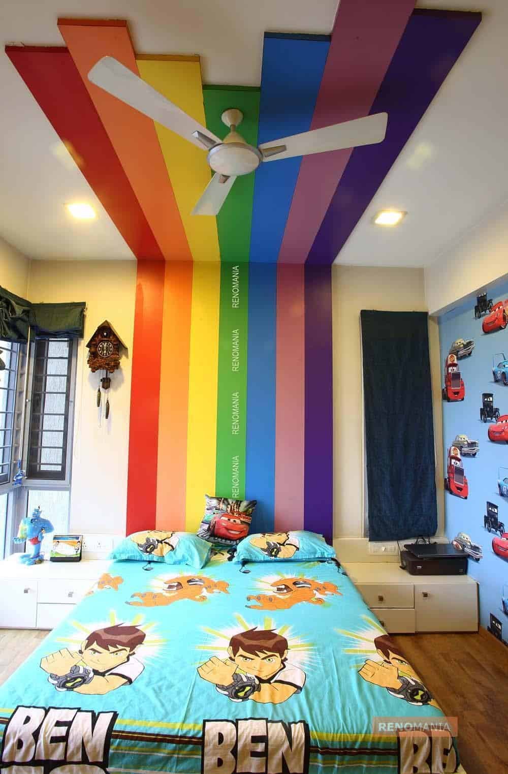 Цветной потолок в детской