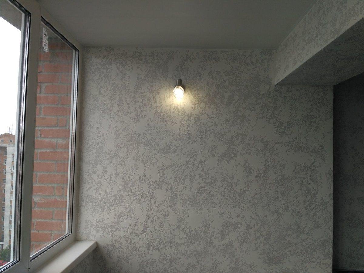Отделка балкона внутри декоративной штукатуркой фото оформления