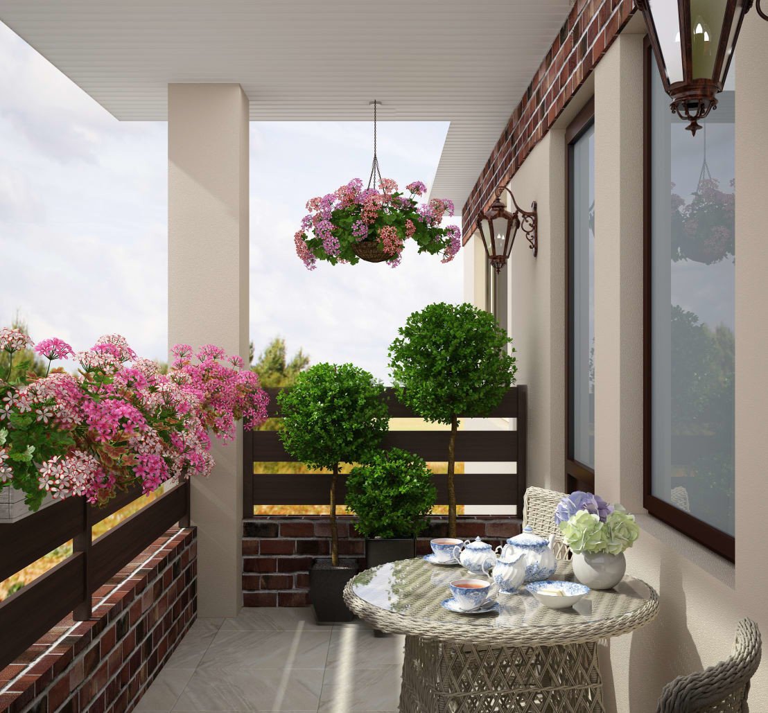 Дизайн балкона на даче