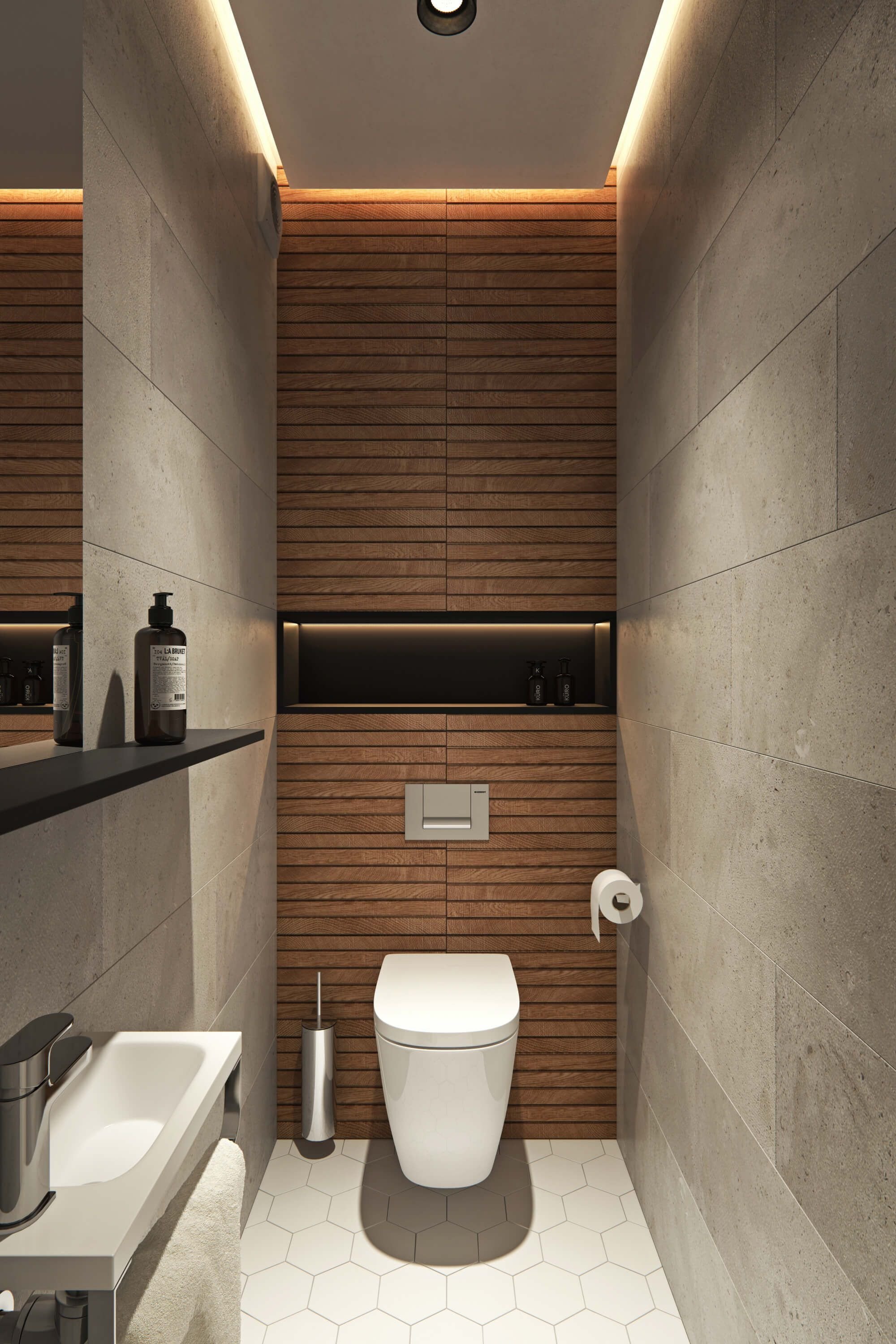 Дизайн ванной с туалетом в современном стиле