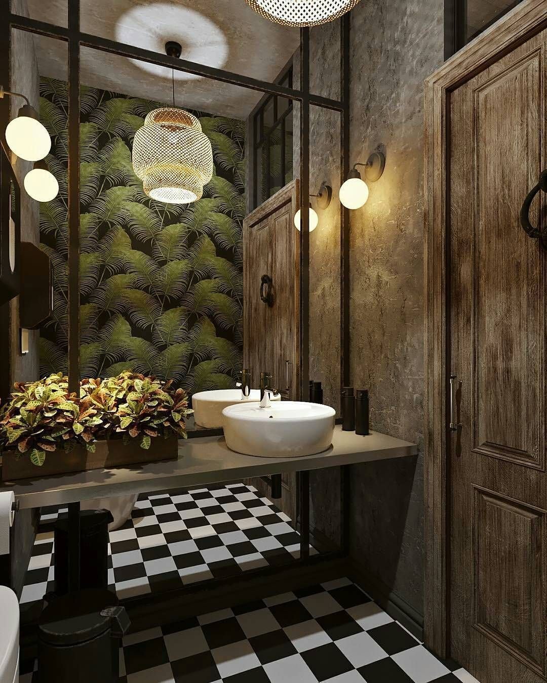 Туалетная комната в стиле лофт
