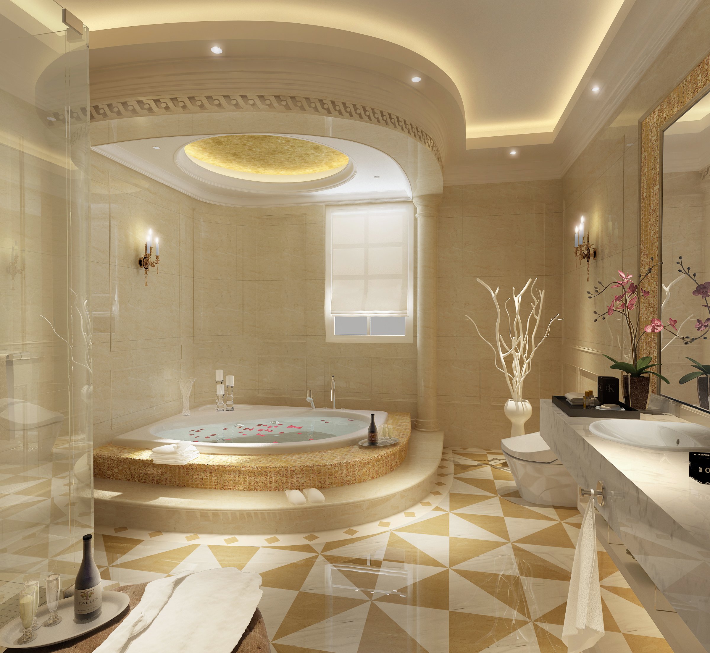 Дизайн потолка в ванной — Лучшие идеи красивой отделки на 90 фото