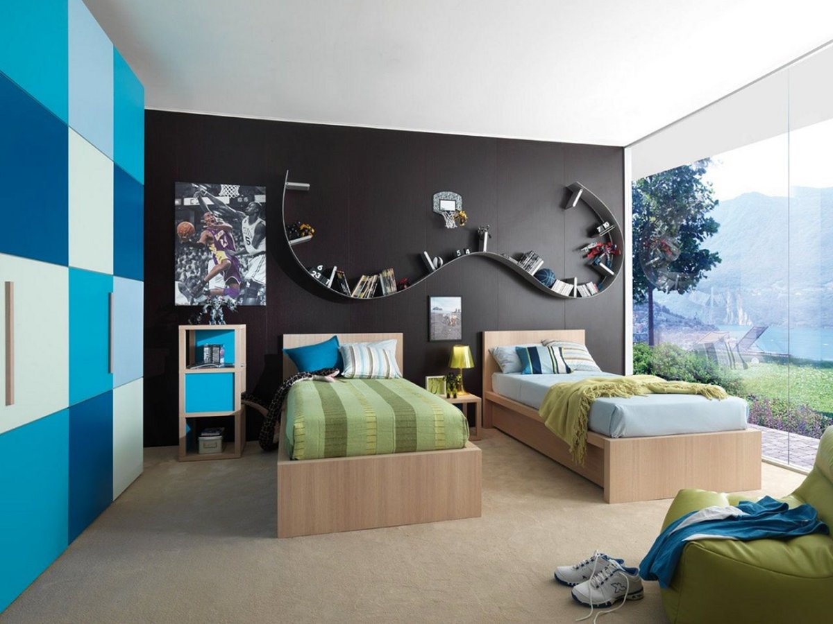 Дизайн комнаты для 2 подростков в современном стиле