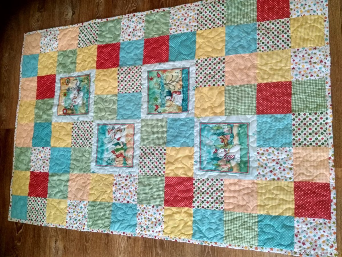 Пэчворк детское одеяло в коляску