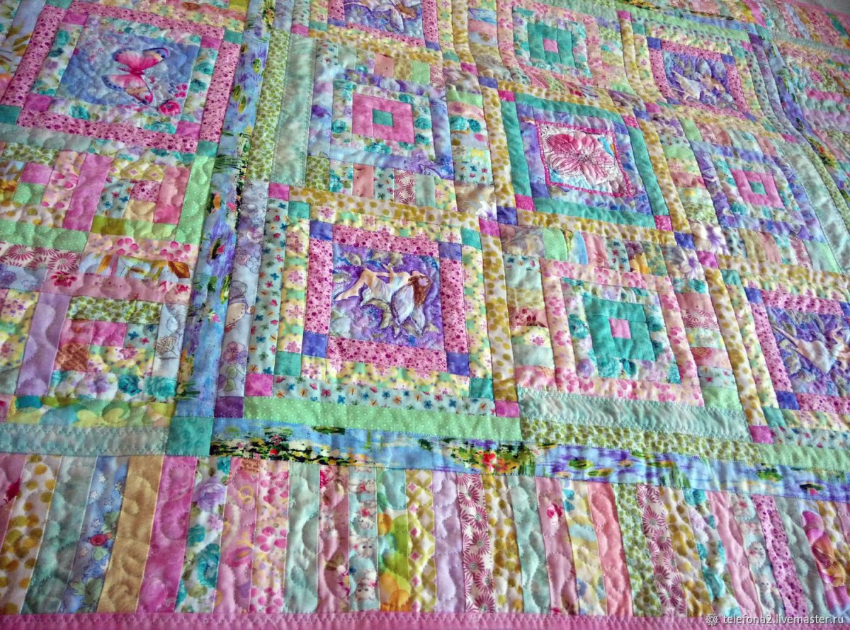 Лоскутное синтепоновое одеяло