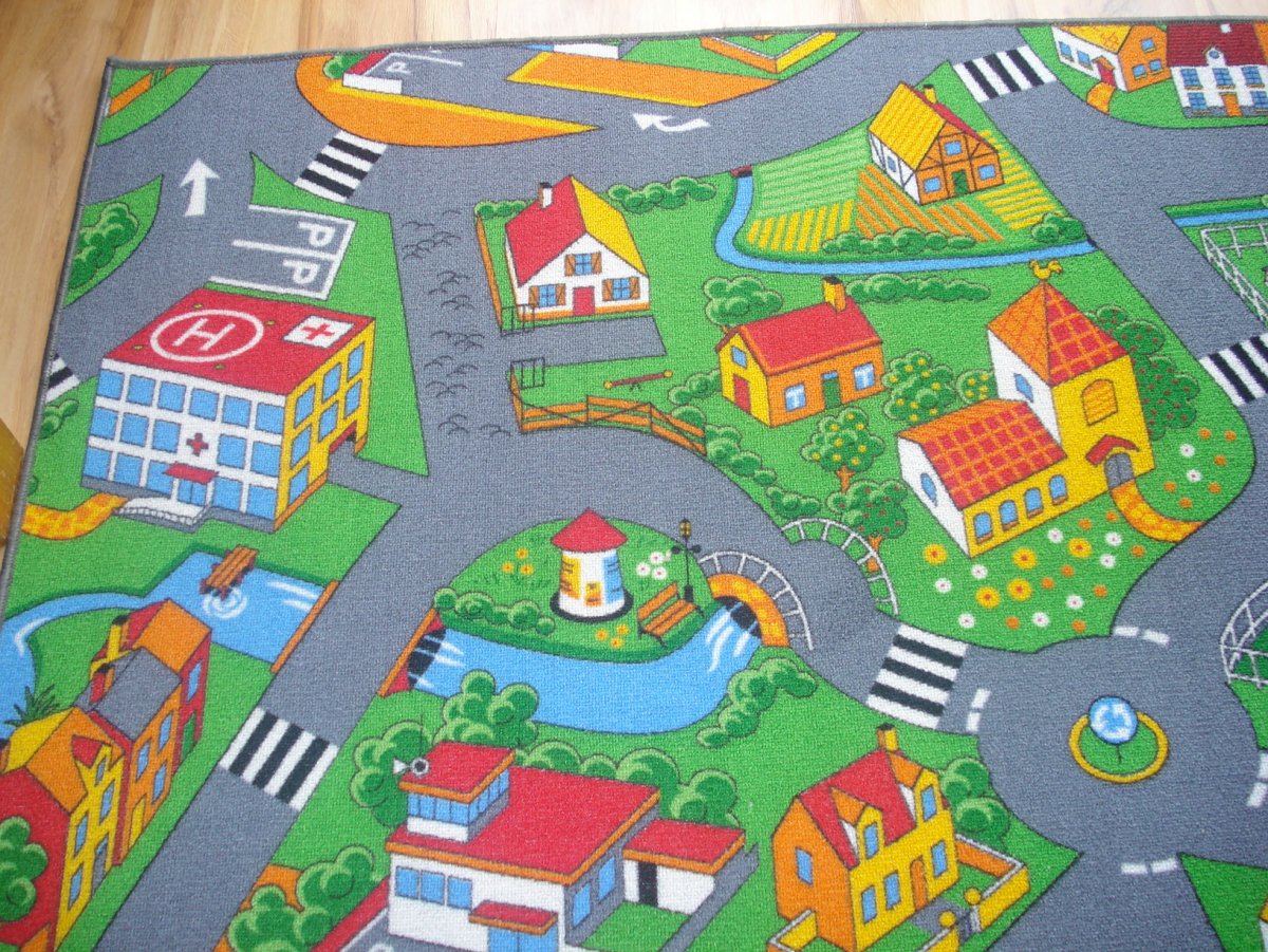 Детский коврик город