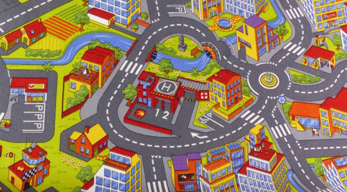 Игровой 3d ковер "мини город" (150*220 см)