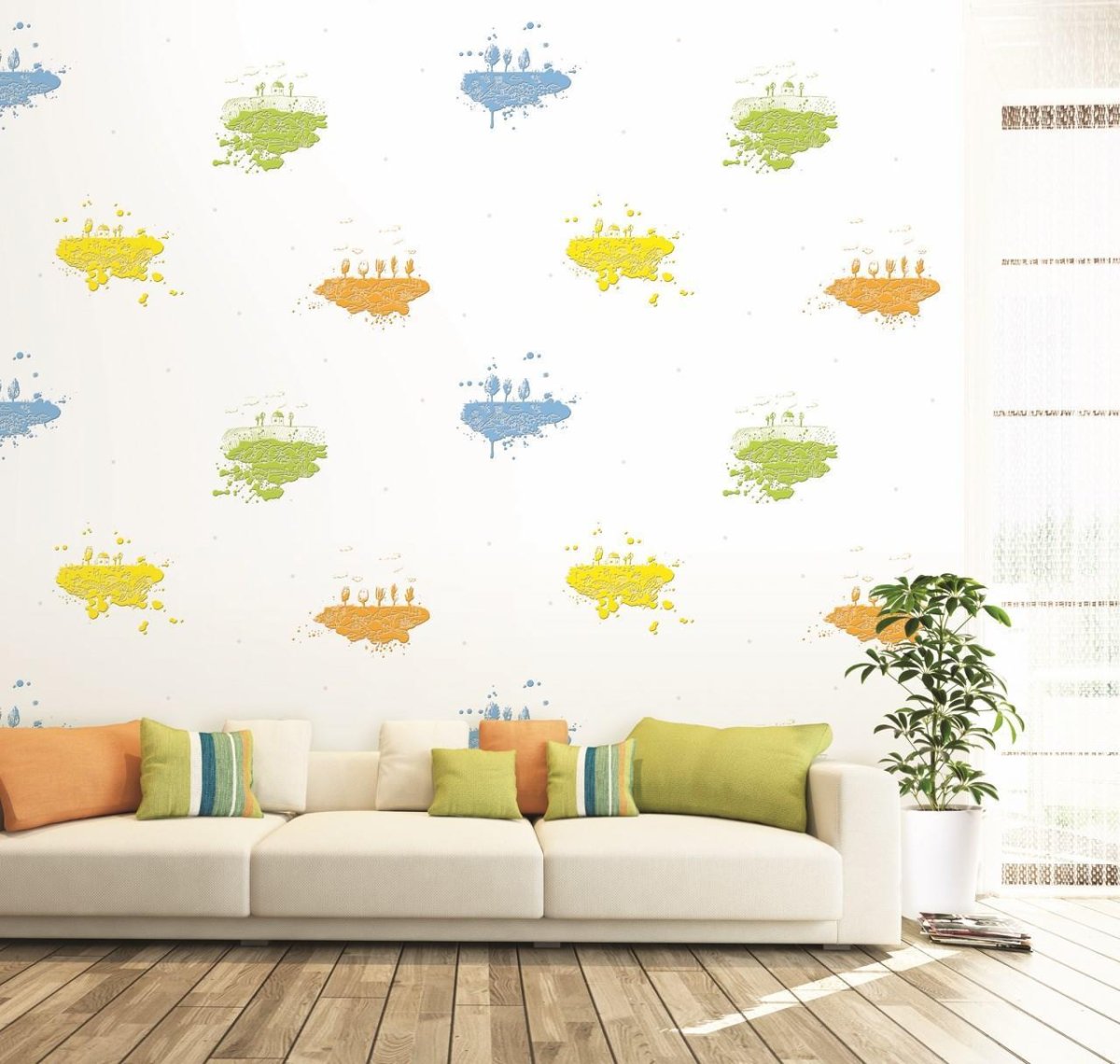 Детские обои сиреневые