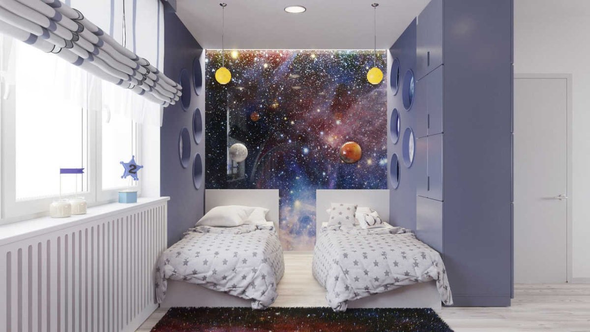 Комната в космическом стиле для мальчика