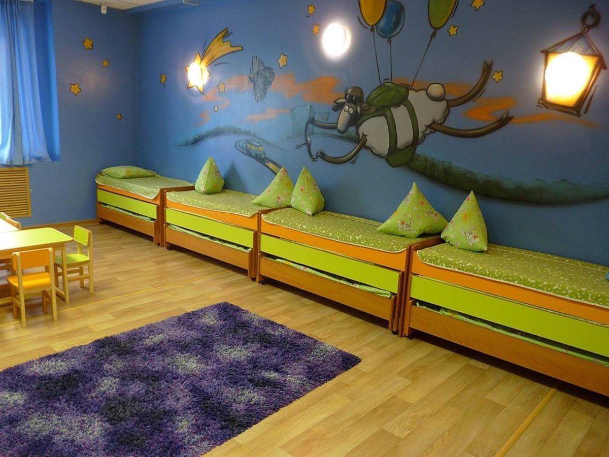 Кроватки в детском саду