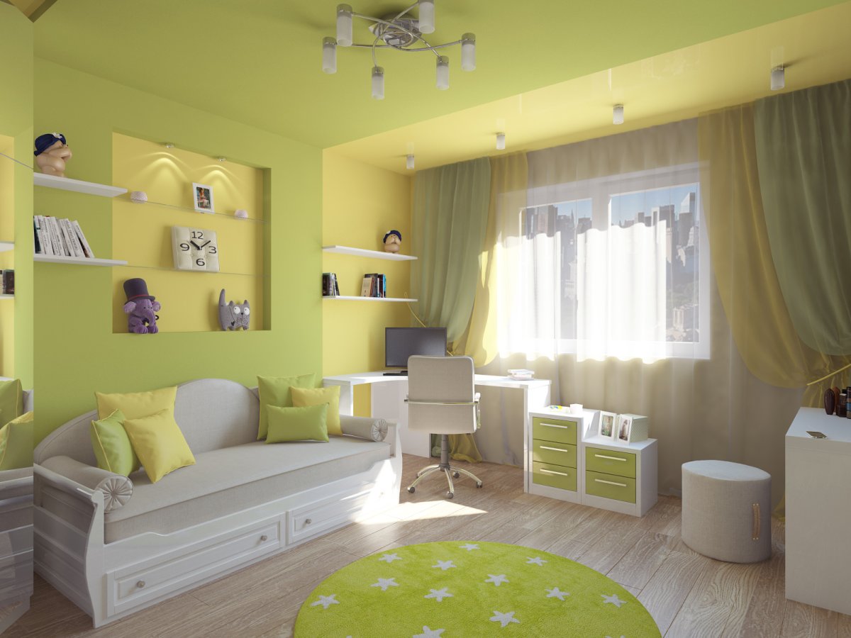 Прямоугольная детская комната