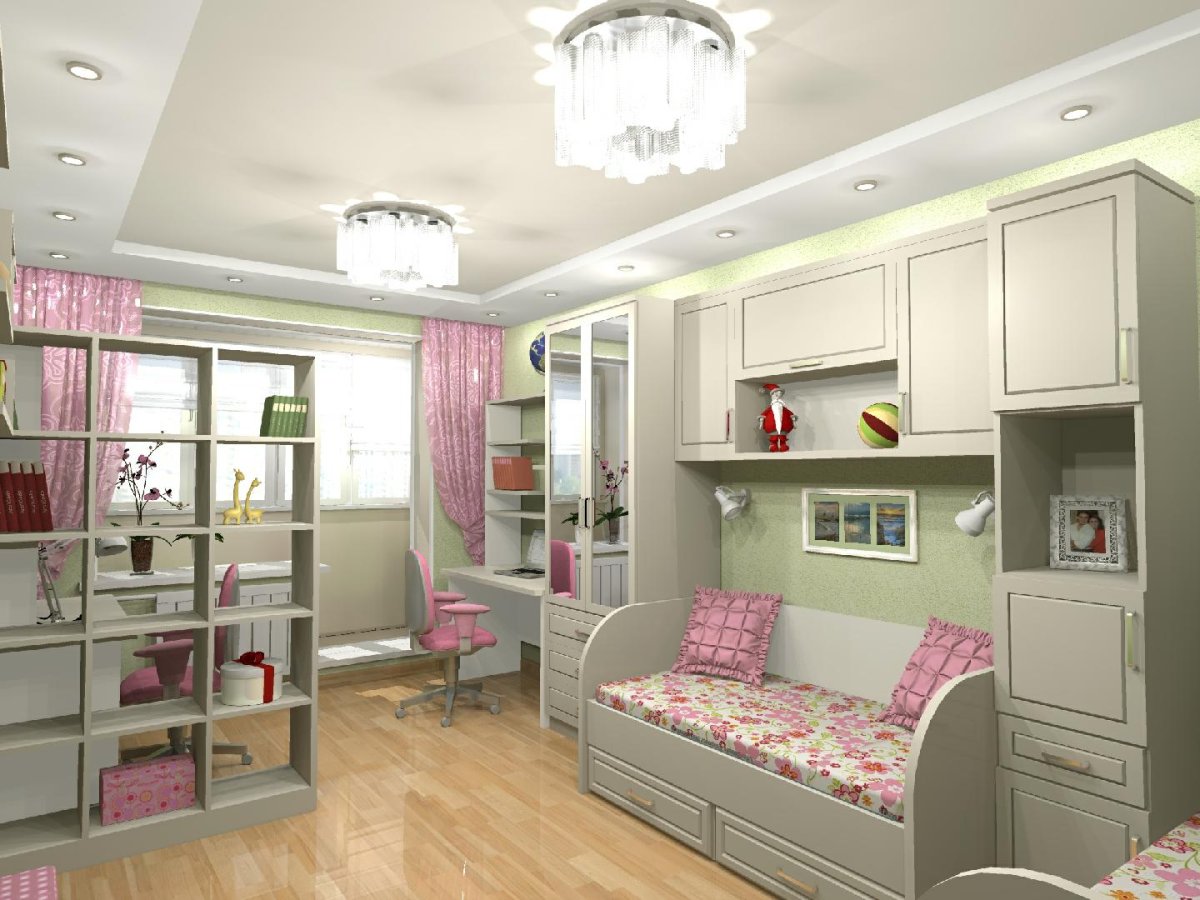 Дизайн комнаты для девочек школьного возраста