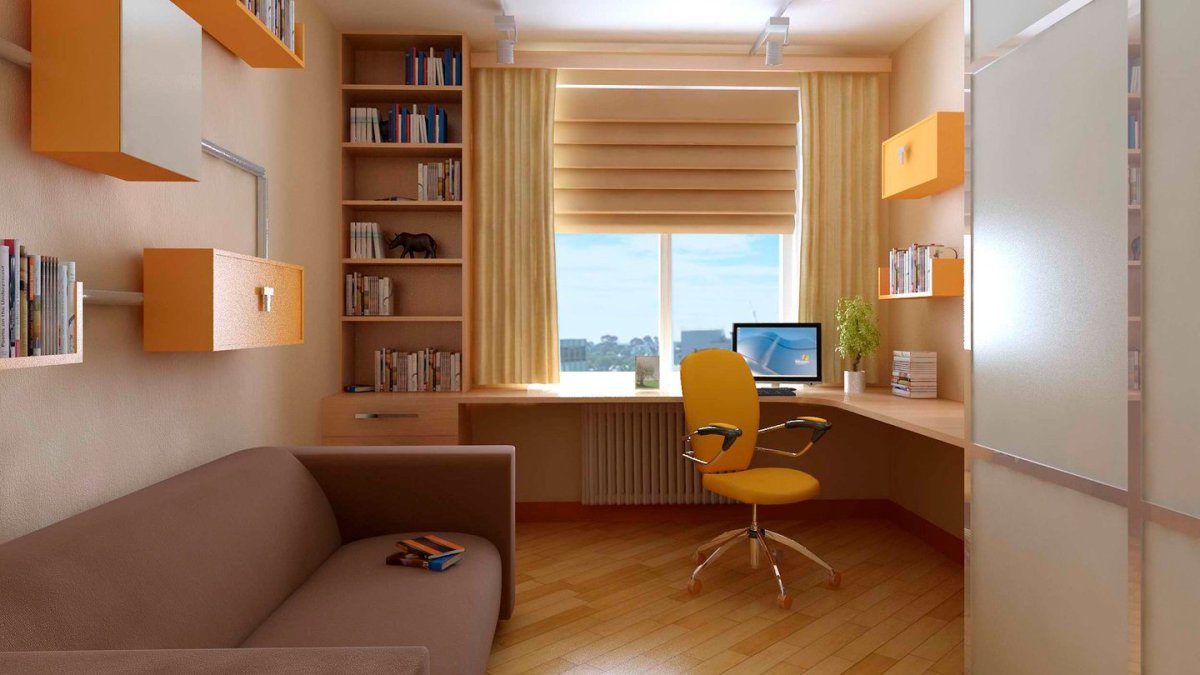 Детская прямоугольная комната для девочки