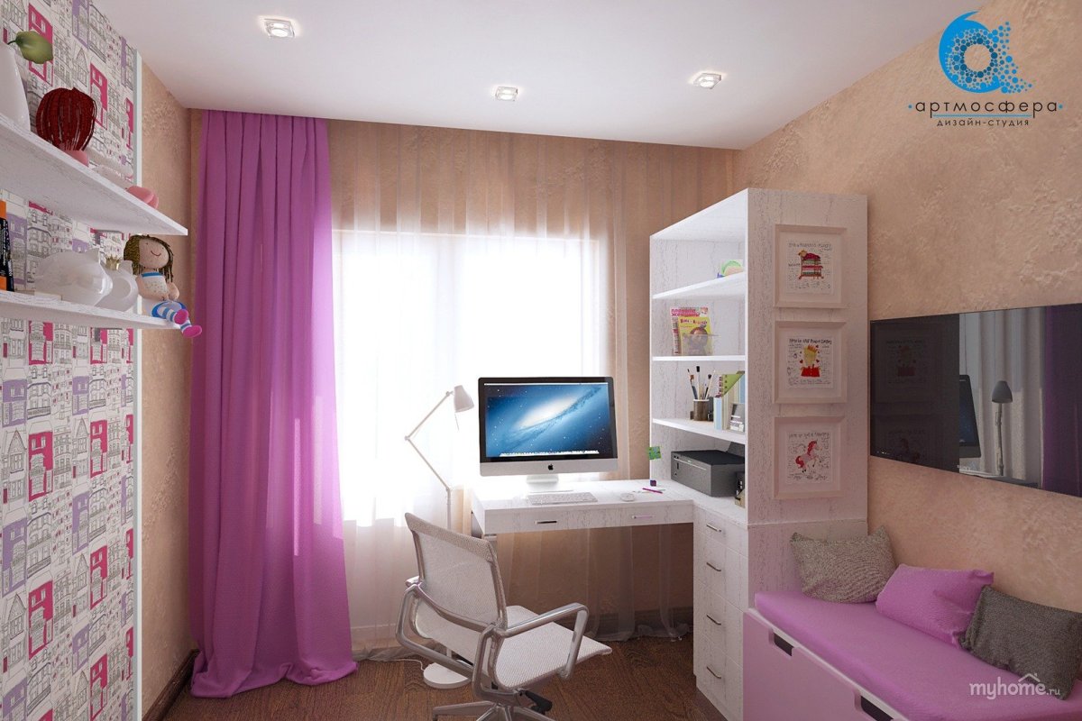 Детская в серо желтых тонах