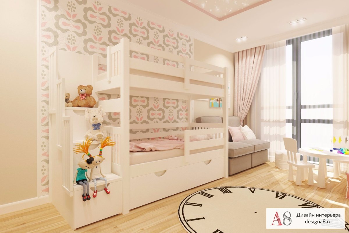 Узкая детская комната