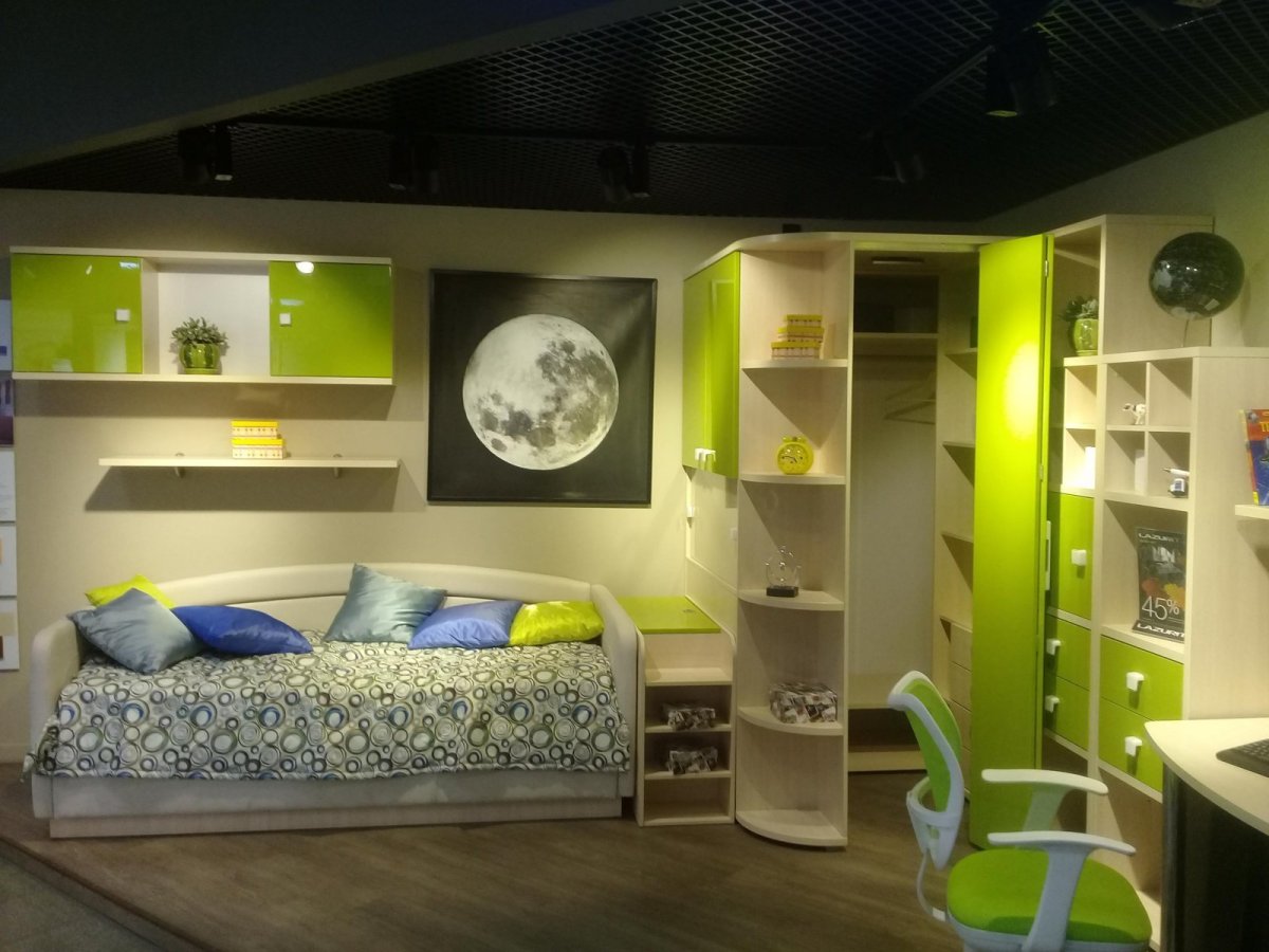 Шкаф детский лазурит бамбук зеленый Герда