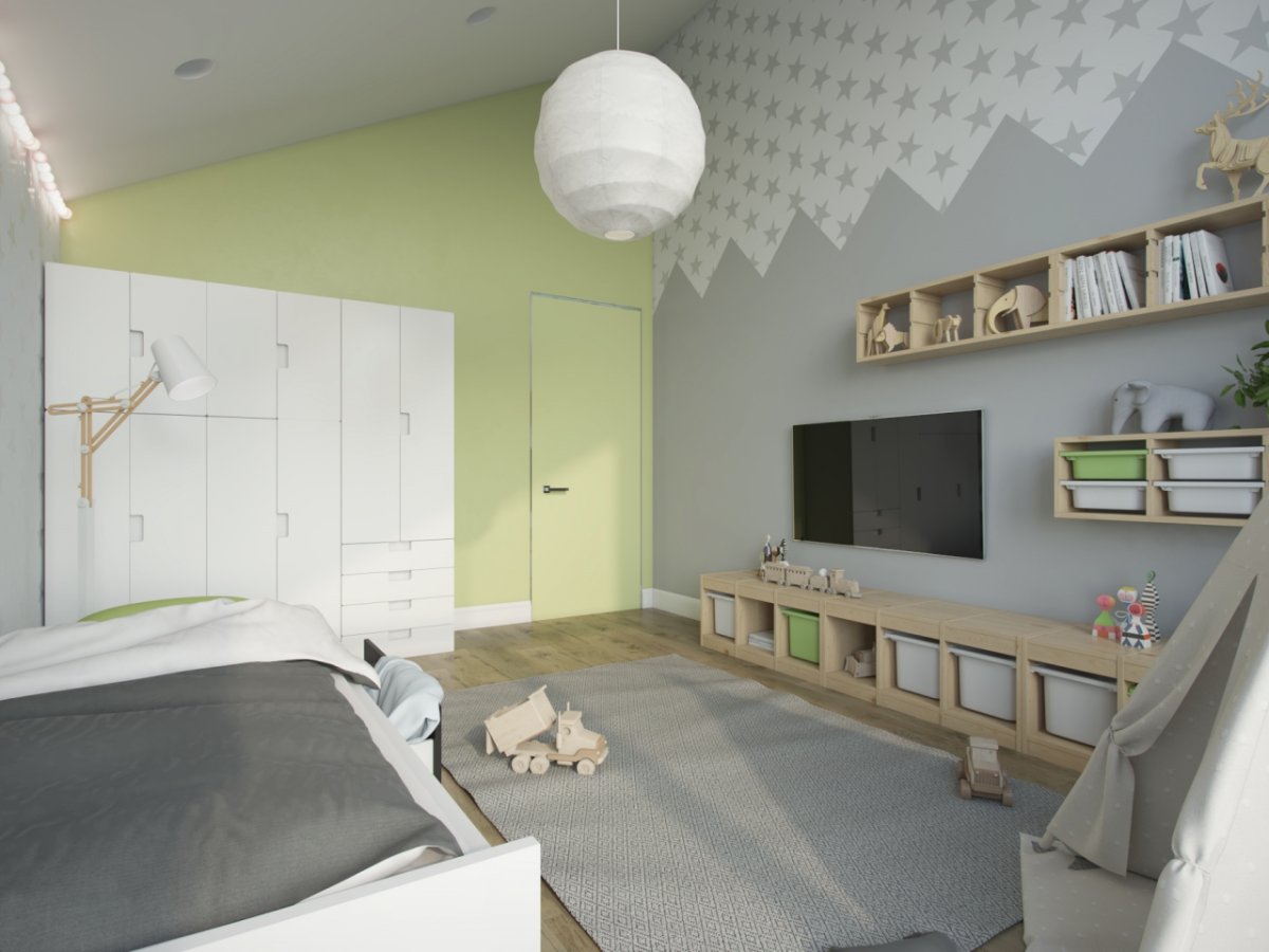 Детская минималистичный интерьер детской