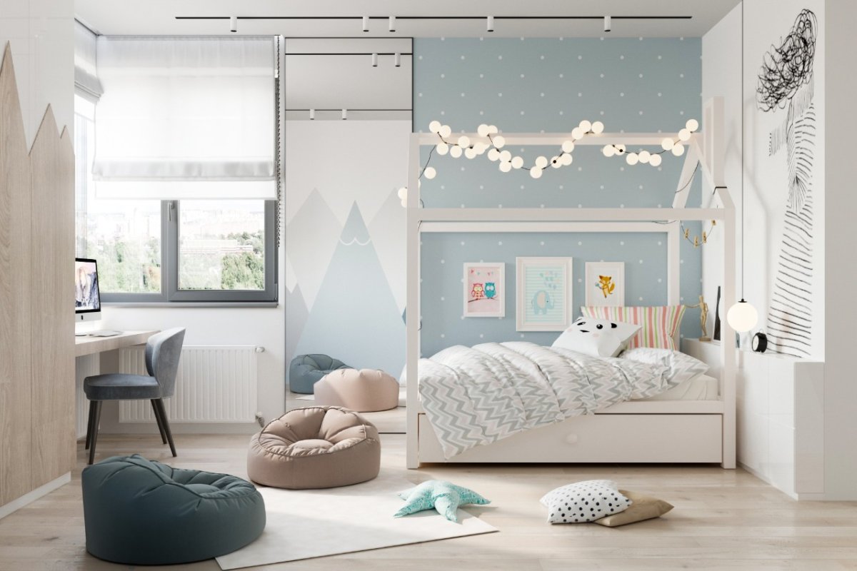 Детская в пастельных тонах для подростков мальчиков