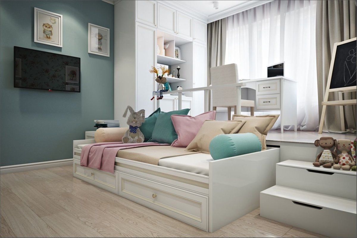 Комната для девочки подростка с подиумом