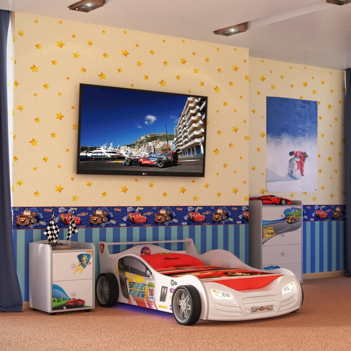 Кровать машинка Grifon Style r800