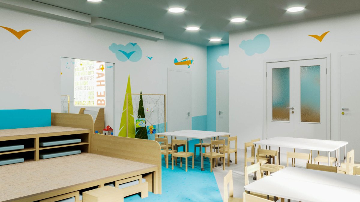 Кровать угловая в детскую подиум