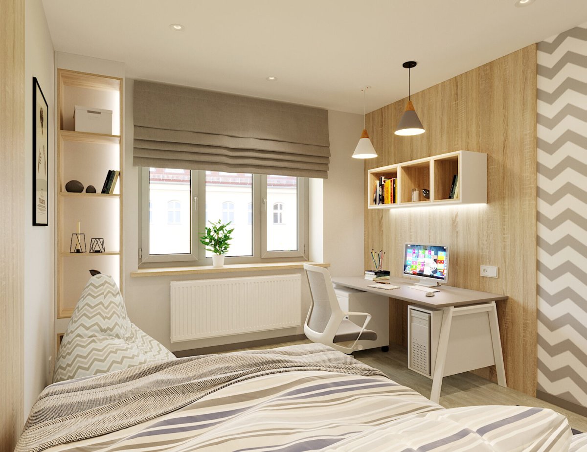 Узкая детская комната