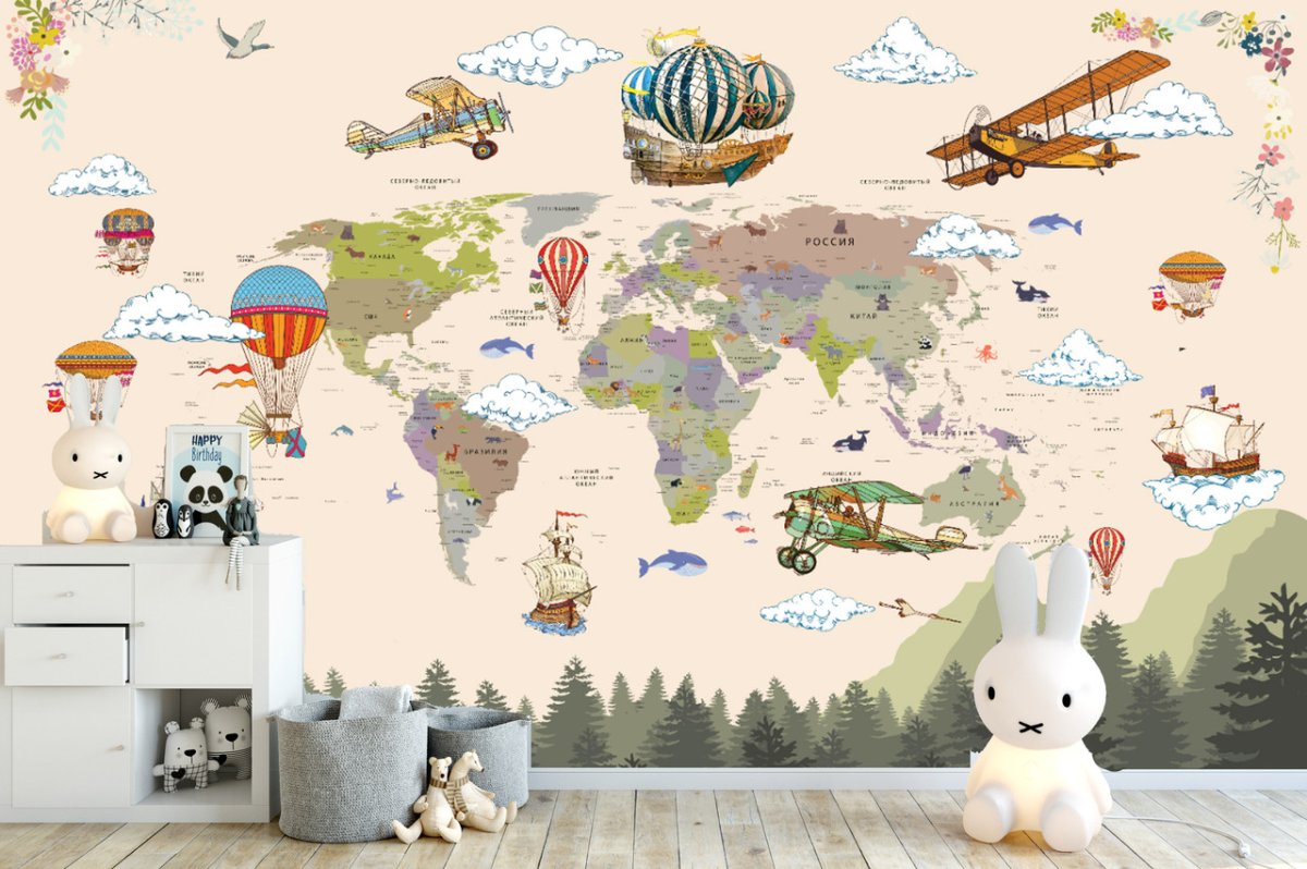 Фотообои карта в детскую