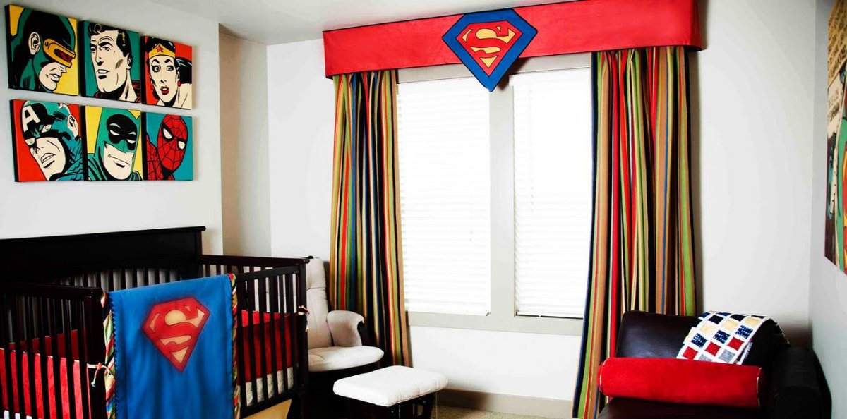 Шторы для детской с супергероями