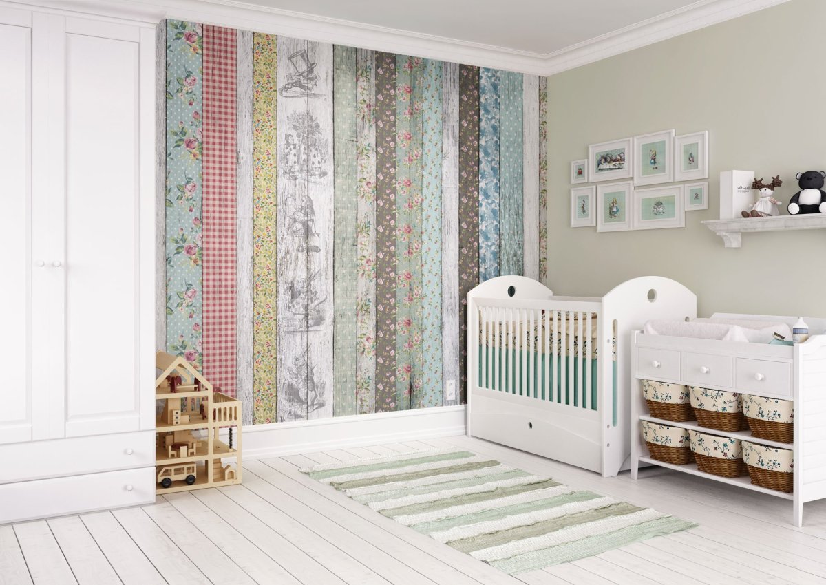 Комбинирование обоев в детской