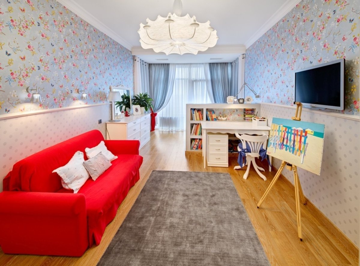 Гостиная детская зонирование