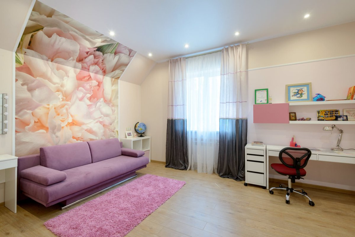 Комната для девочки и гостиная