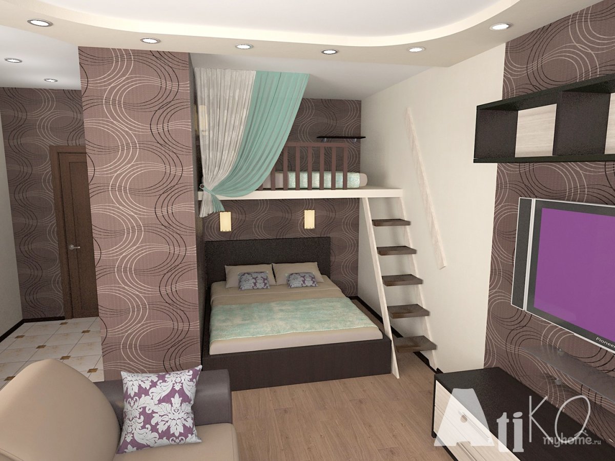 Гостиная и детская в одной комнате