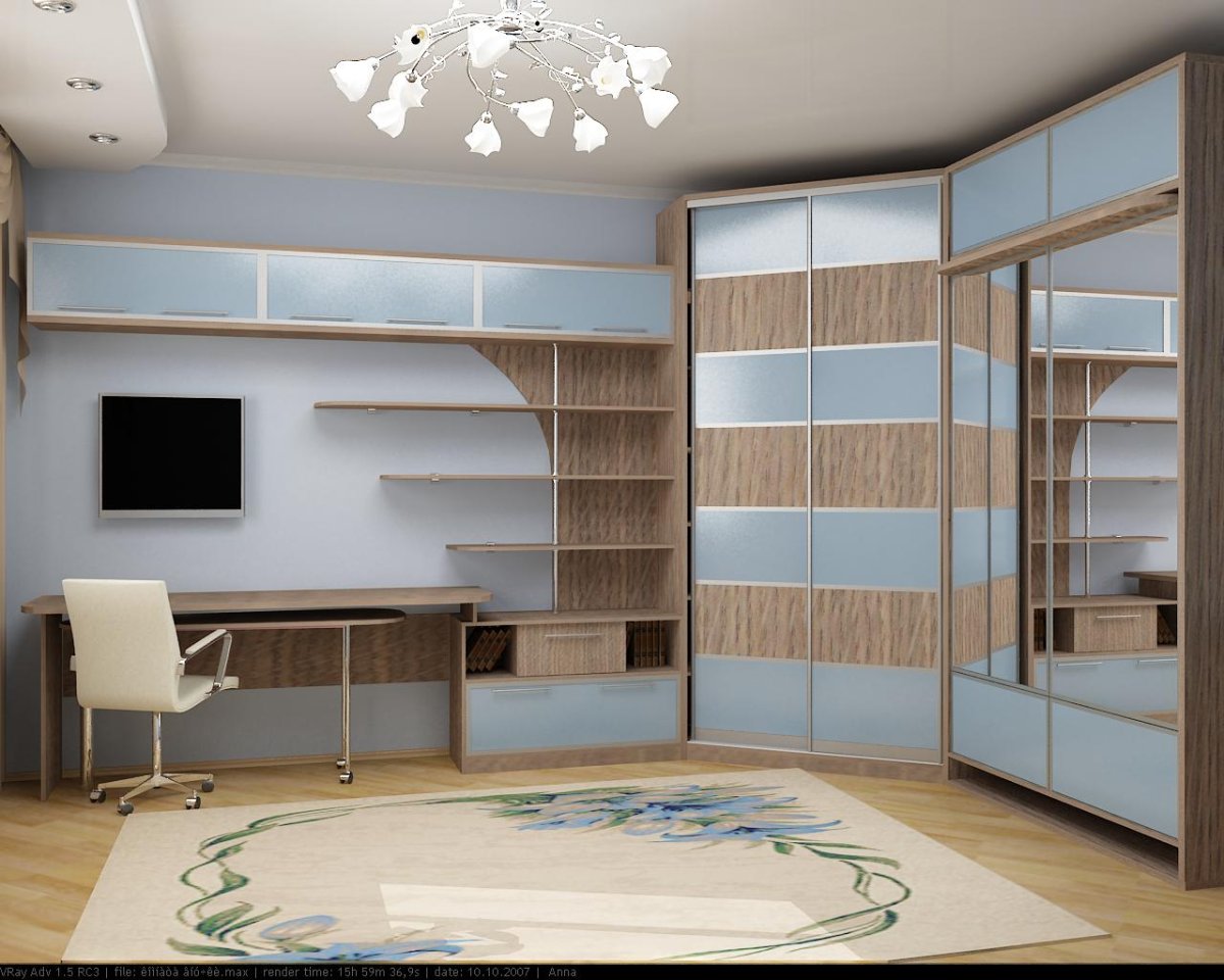 Угловой шкаф в комнату подростка мальчика