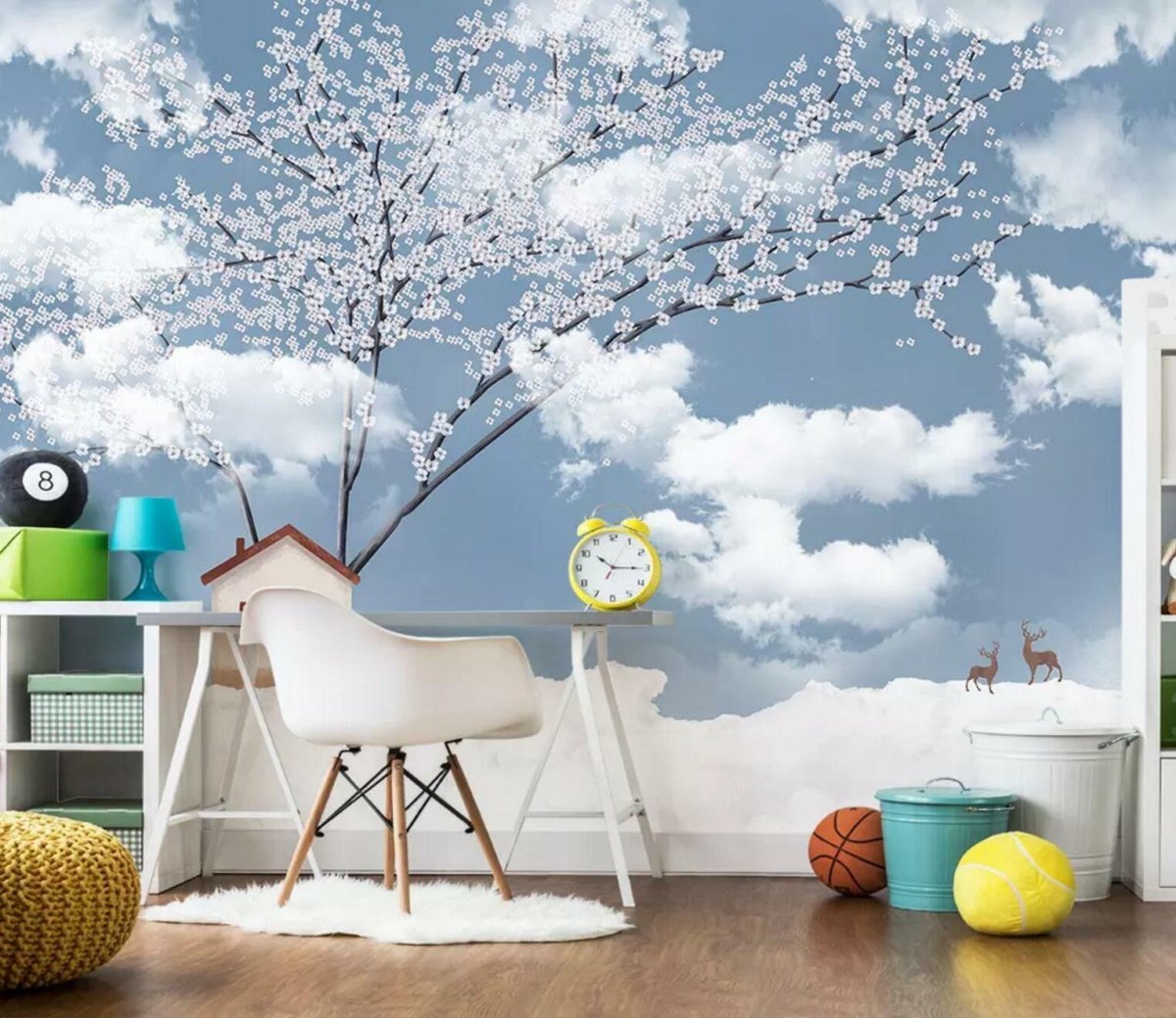 Облака в детской комнате