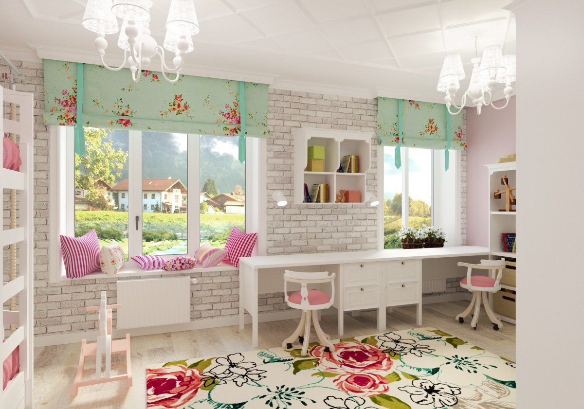 детская комната в стиле прованс для девушек