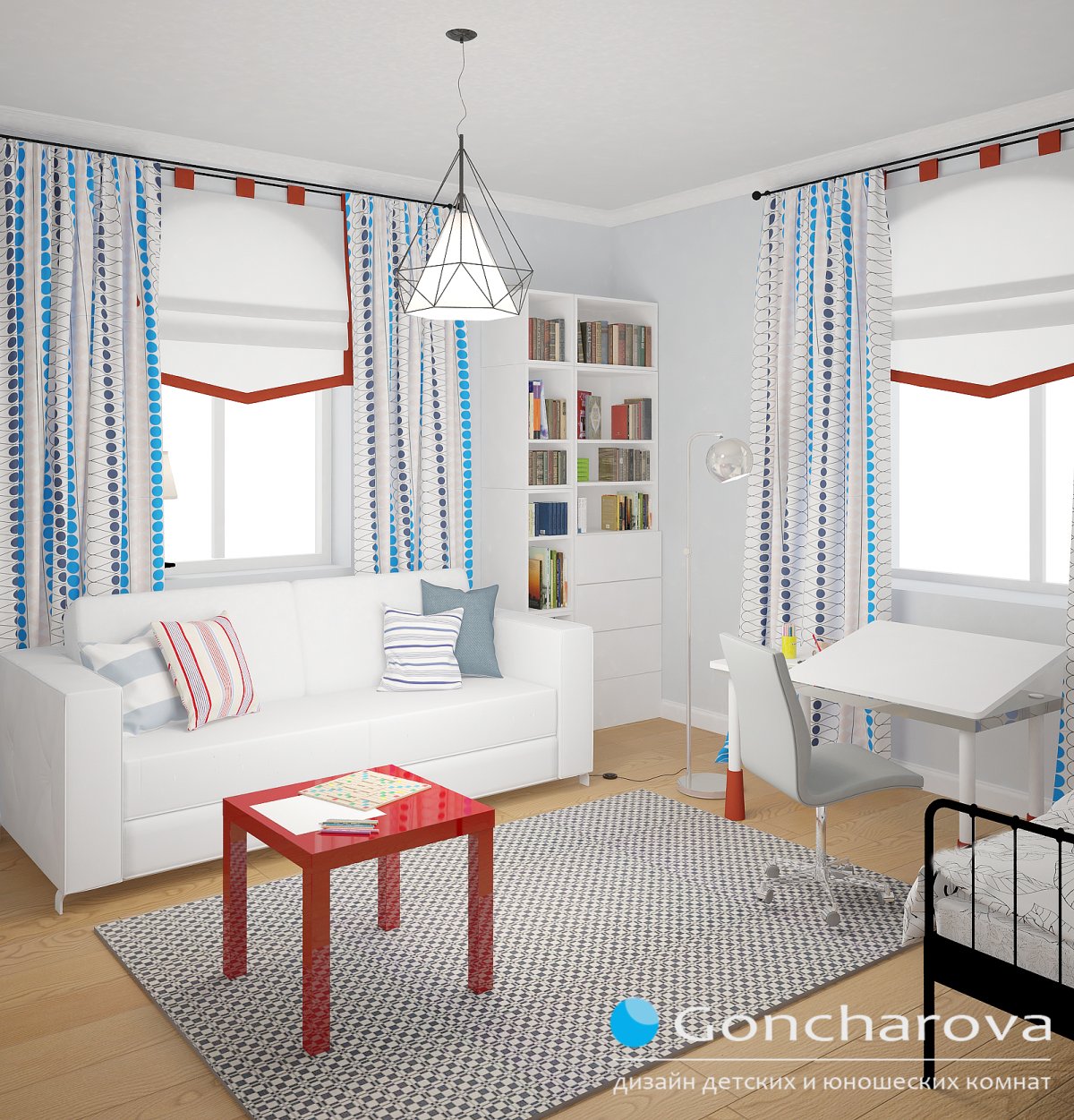 Детская с двумя окнами