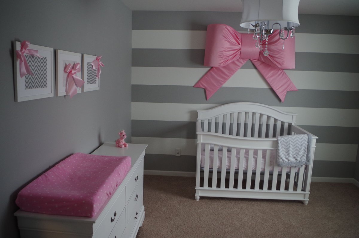 Детская розово серая