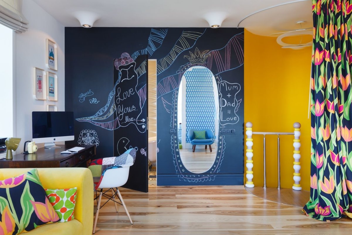 Разноцветные стены в детской