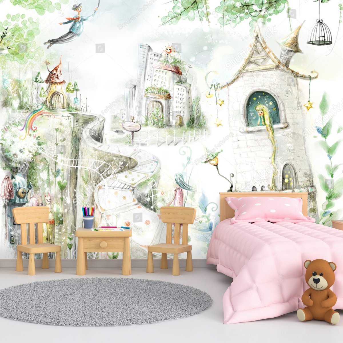 Фотообои флизелиновые детские Design Studio 3d замок принцессы 3х2.5м