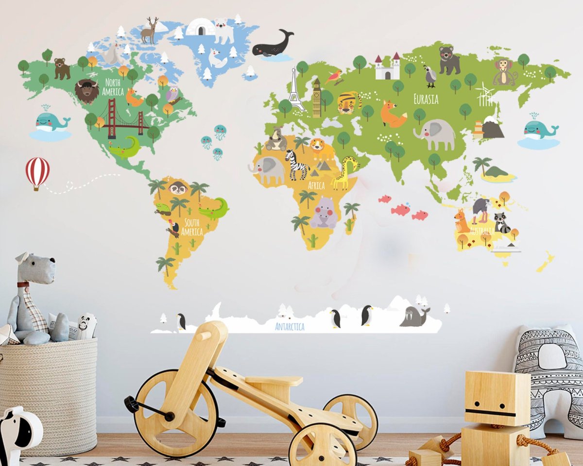 World Map Wall decoration Brown 180 х 108 см