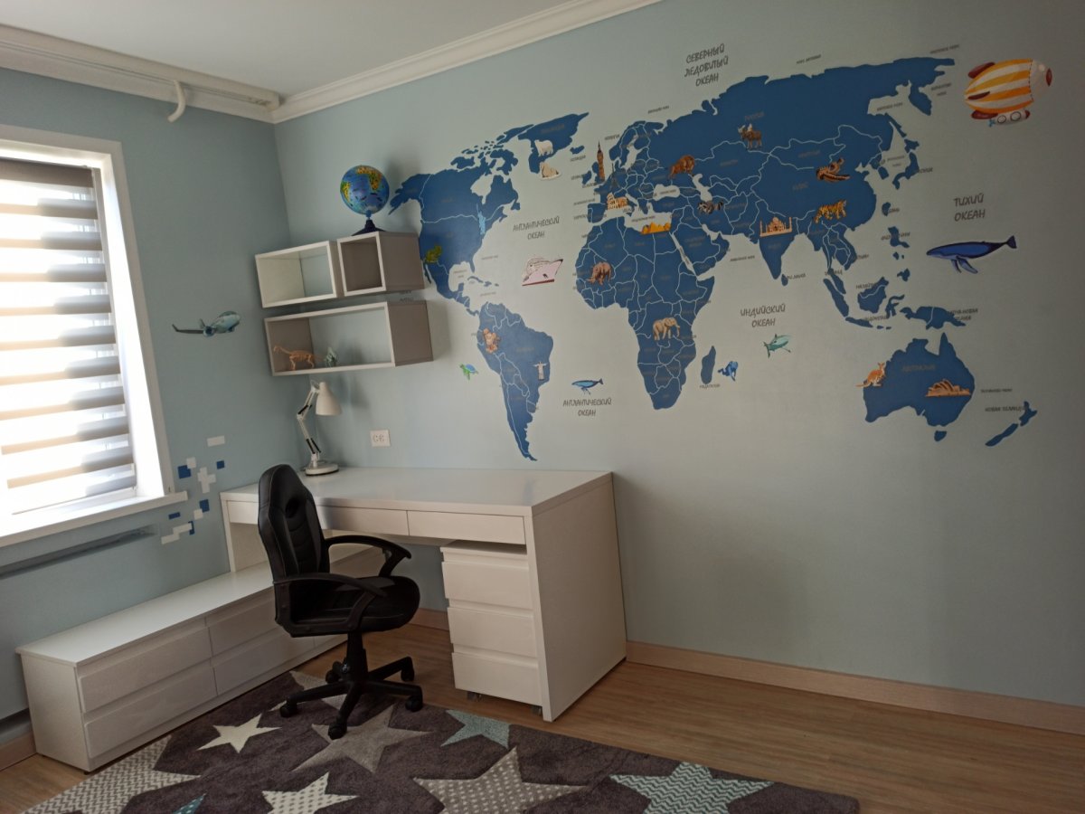 Красивая карта мира на стену