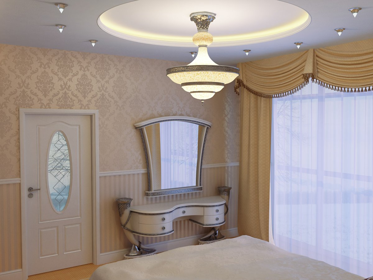 Гипсокартонные потолки для спальни