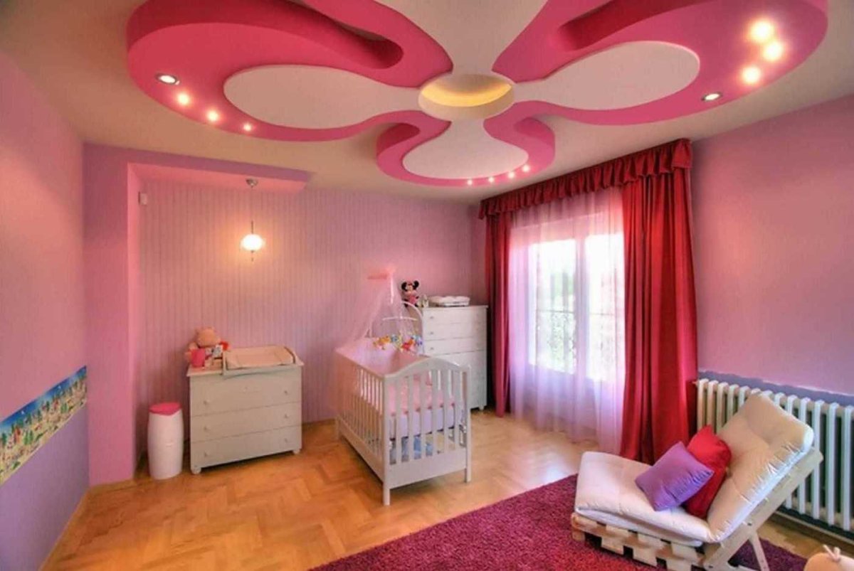 Потолки из гипсокартона для детской спальни