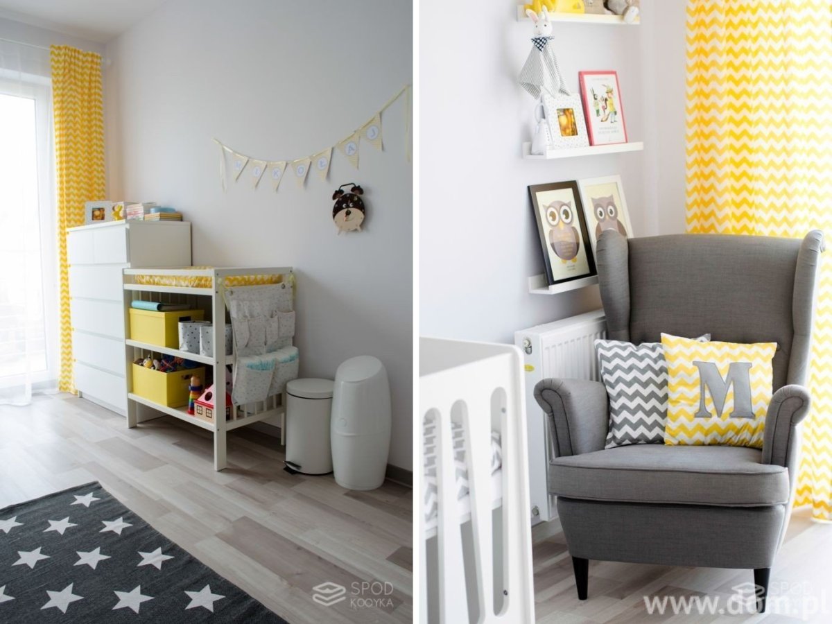Детская в серо желтых тонах