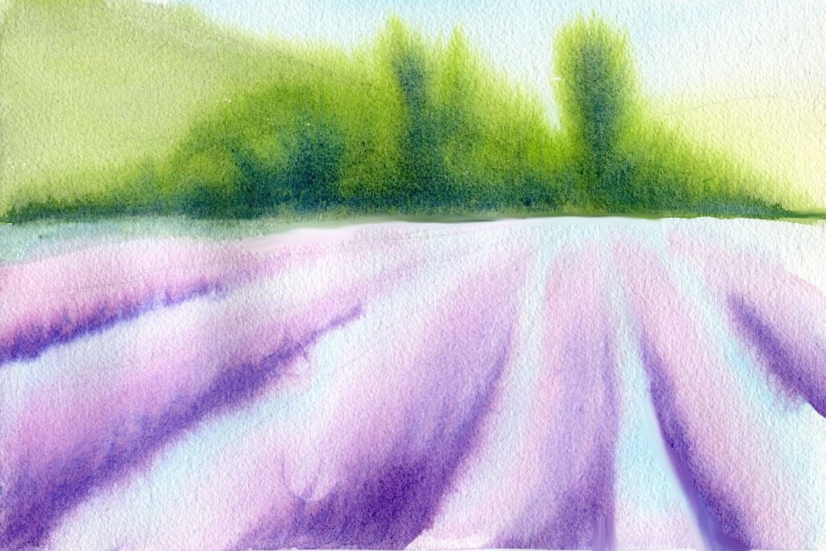 Сказочный город акварель