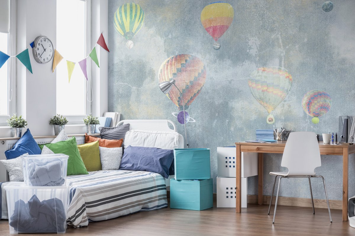 Детская комната фотообои воздушные шары